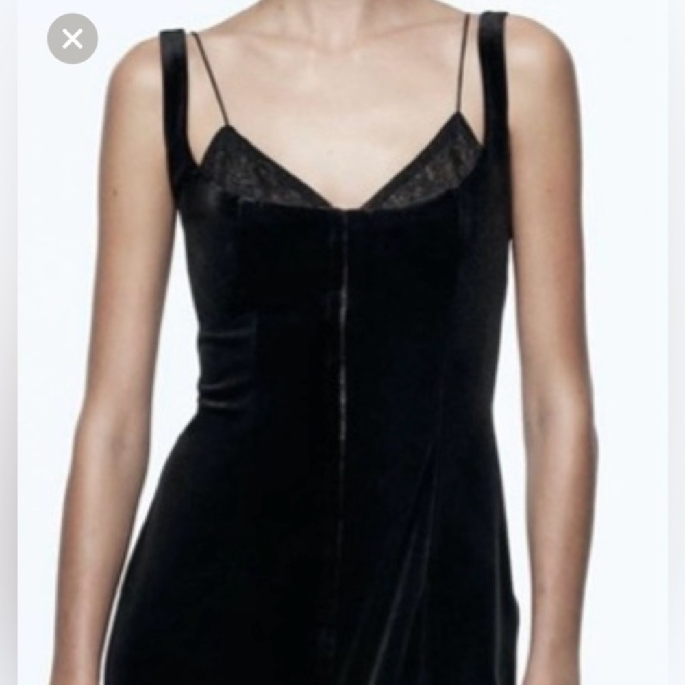 BNWT ZARA Velvet Corset Double Strap style dress Medium - Picture 3 of 7